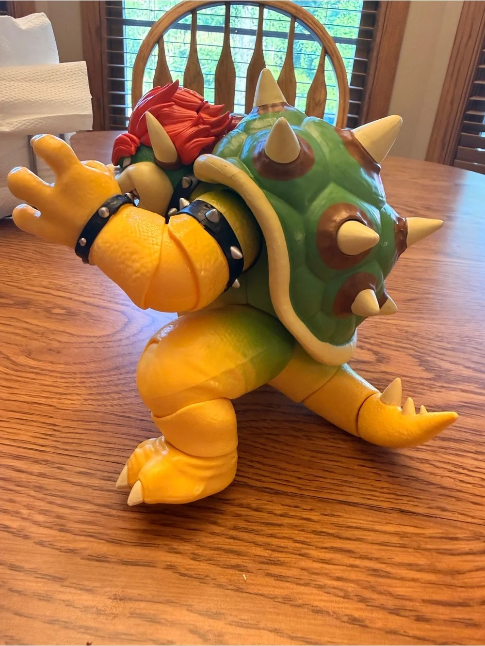 Rare Light up, fire breathing, moveable Bowser action figure toy